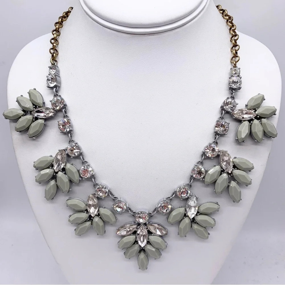 J. Crew Gray Jeweled Necklace